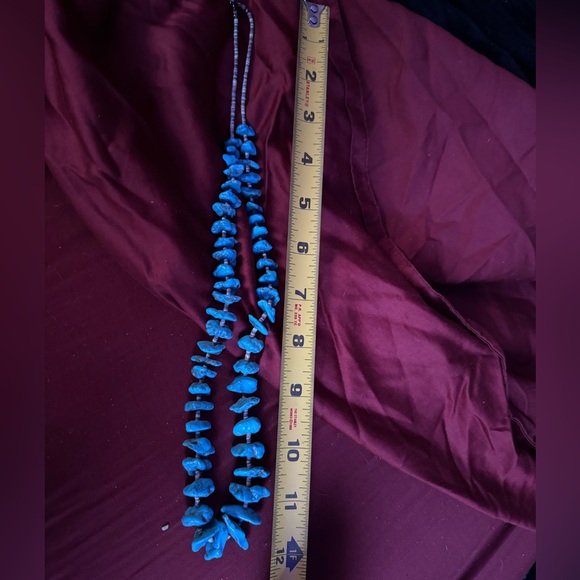 Large Vintage Natural Turquoise Nugget Necklace - Picture 4 of 4